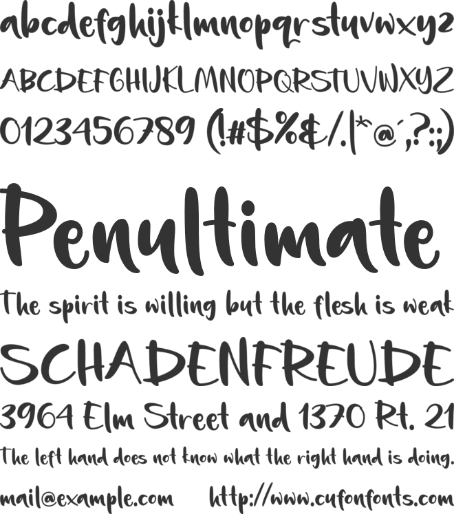 Freshness font preview