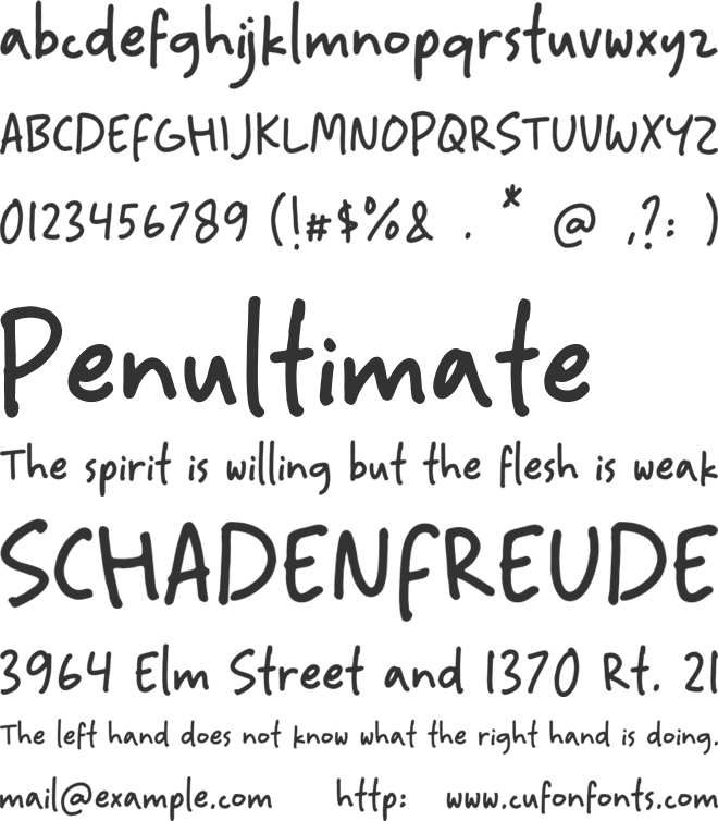 Quaint HF font preview