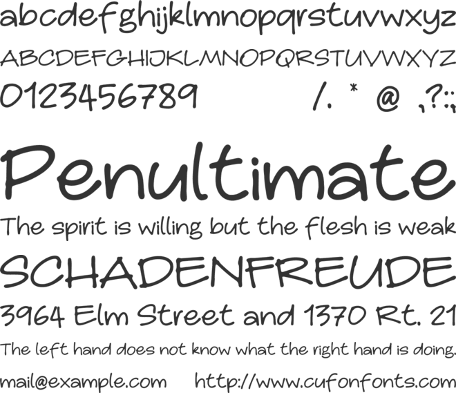 Sanger Memo font preview