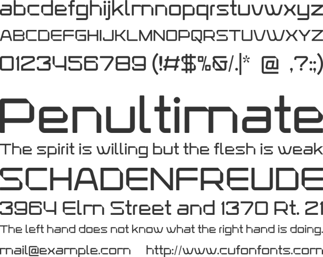 TRAINEX font preview