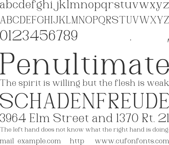 Sendra font preview