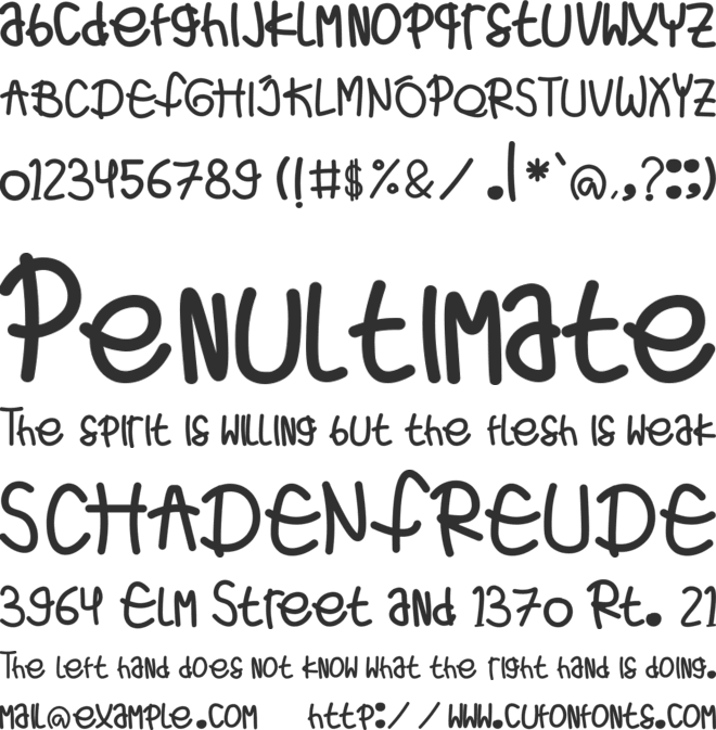 THE LAZY FOG font preview