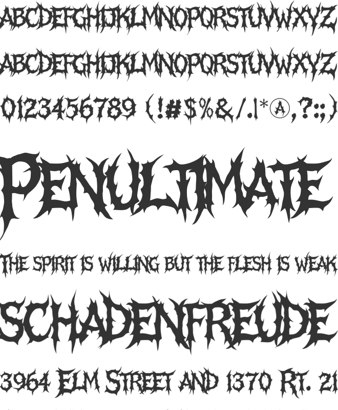Hollowe Genesis font preview
