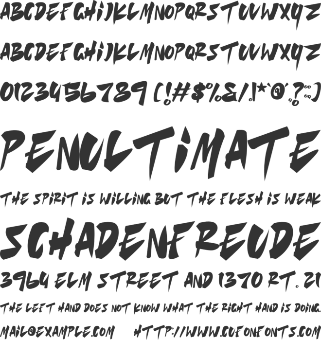 Wolf Fangs font preview