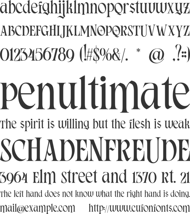 Royal hatred font preview