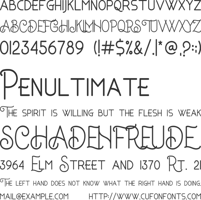 Elmora Classica font preview