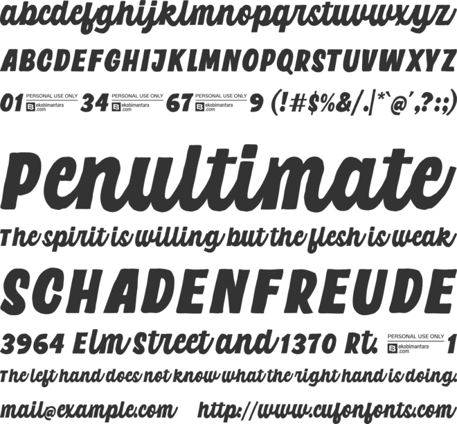 Picsue Trial font preview