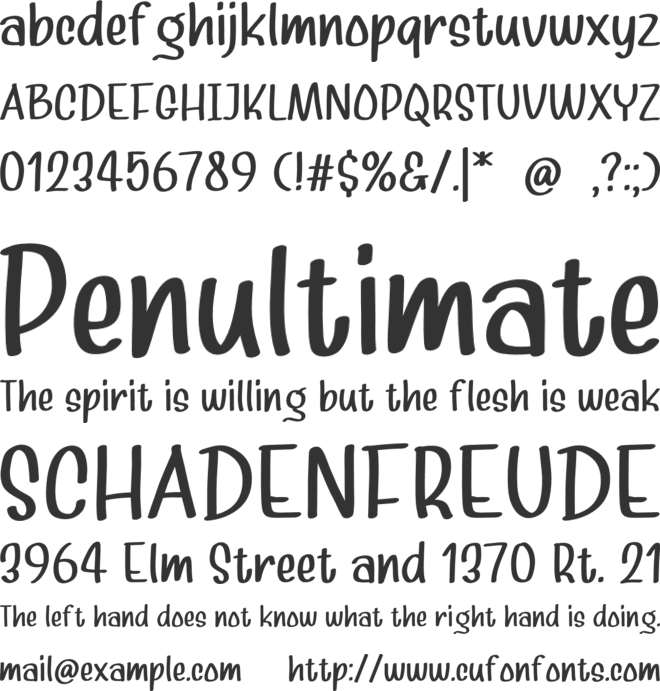 QUICK BABY font preview