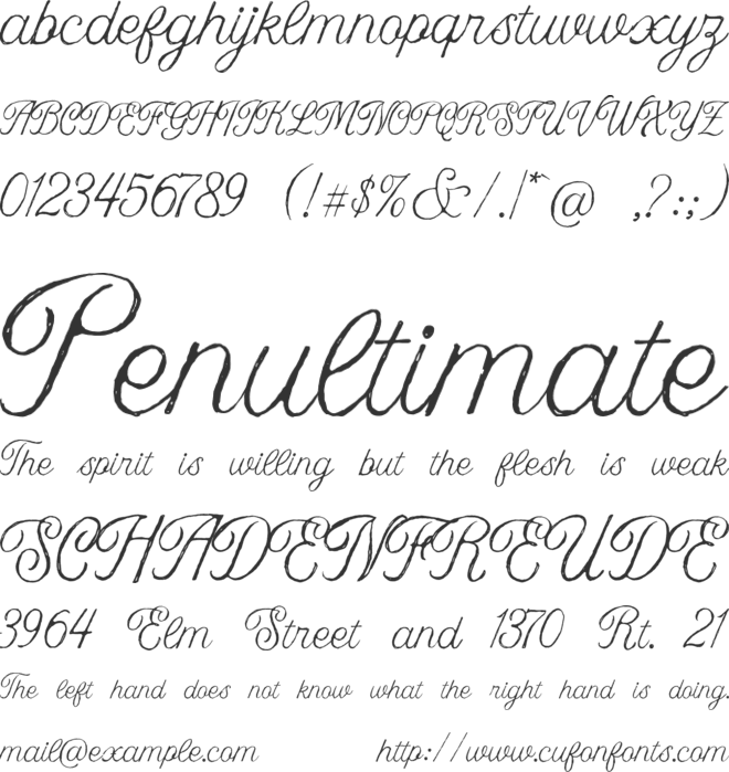 Nuances Affection font preview