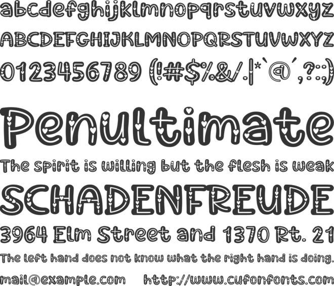 You Are My Lovely font preview