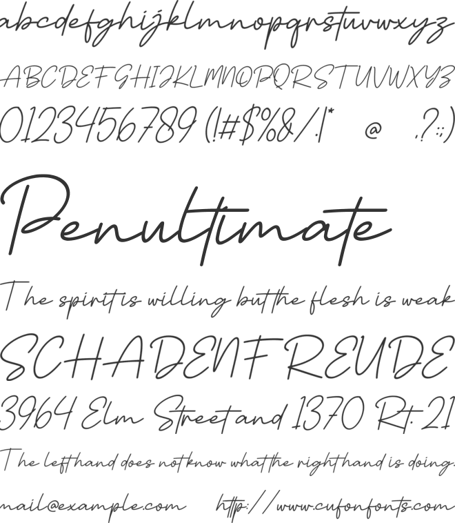Coretta font preview
