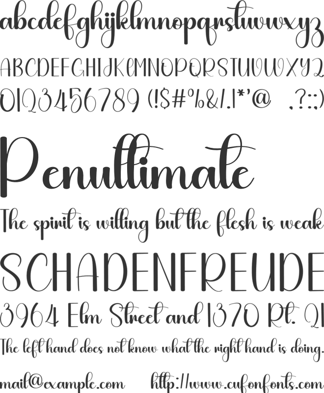 Bakery Cake font preview