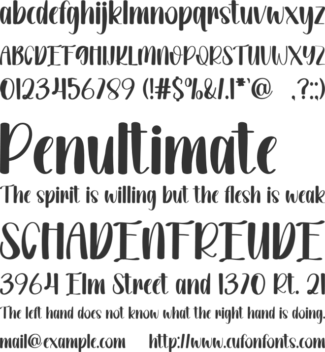 Planberry font preview