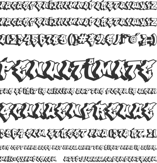 Great Squater-shadow font preview