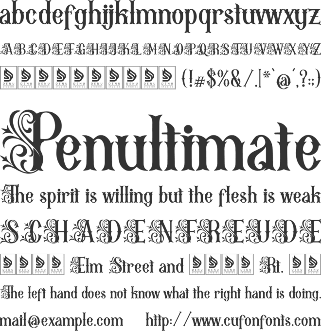 Mozathia font preview