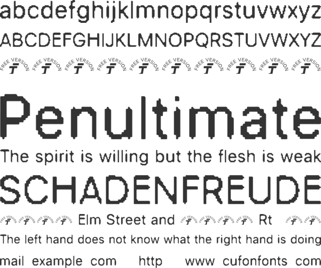 FT Hexapix Free font preview