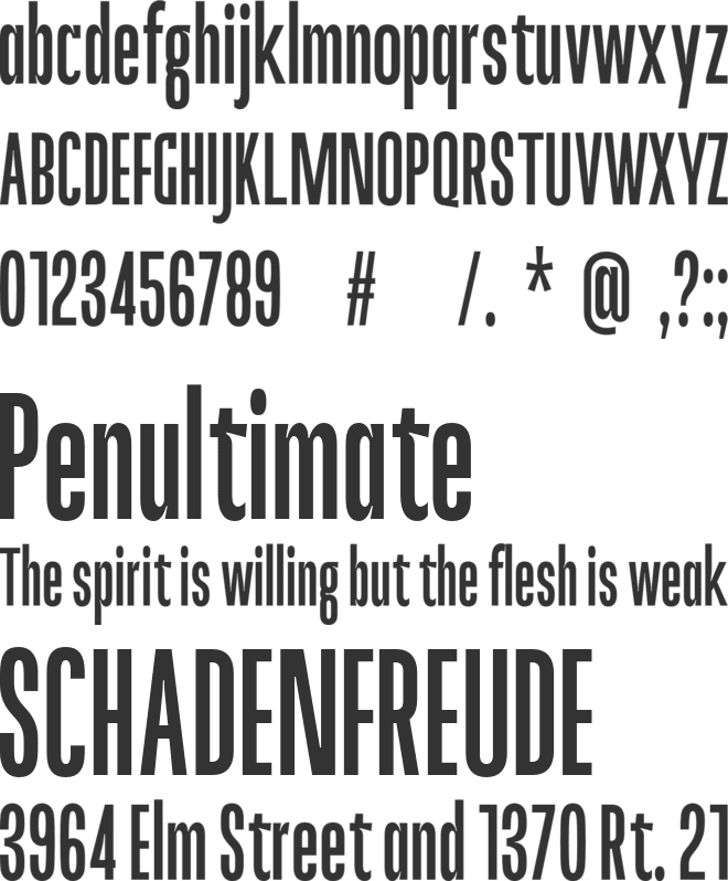 Kopile Condensed Sans Serif Typeface font preview