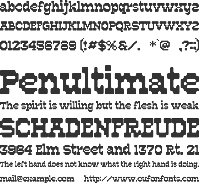 Porca font preview