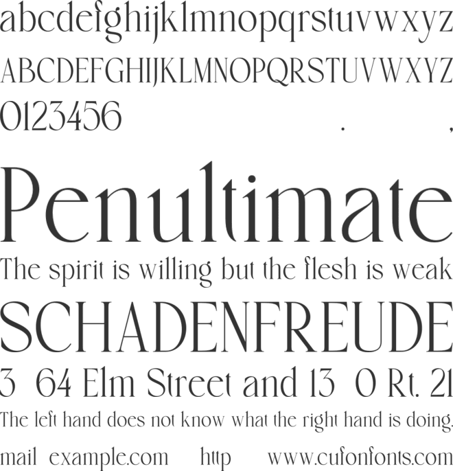 Arome font preview