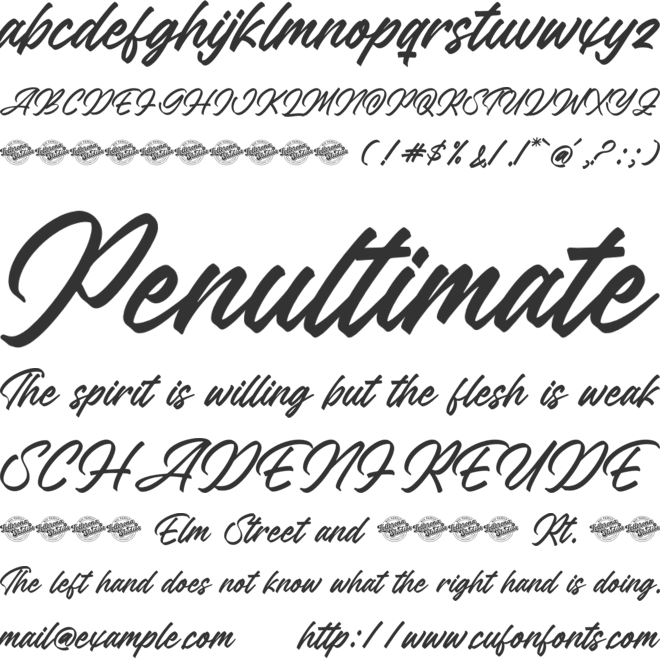 Glaytons font preview