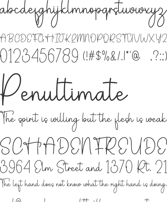 Merry Natural font preview
