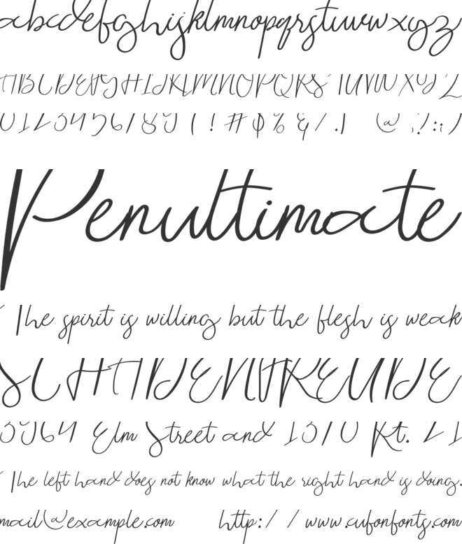 Raliangi font preview
