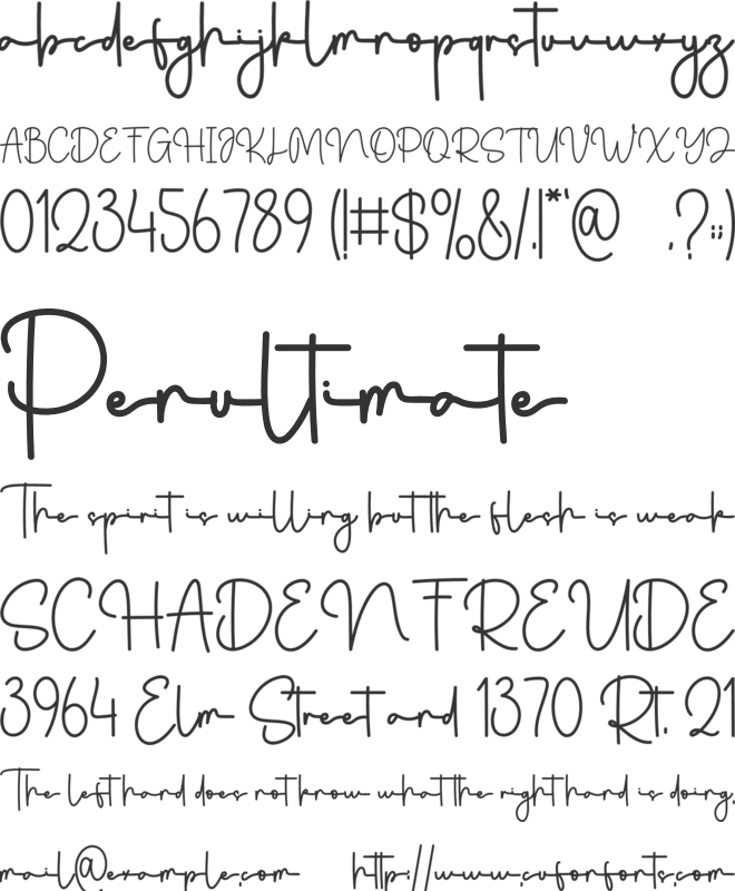 Sunday Yesterday font preview