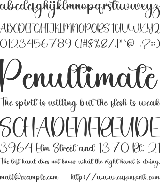 Angline font preview