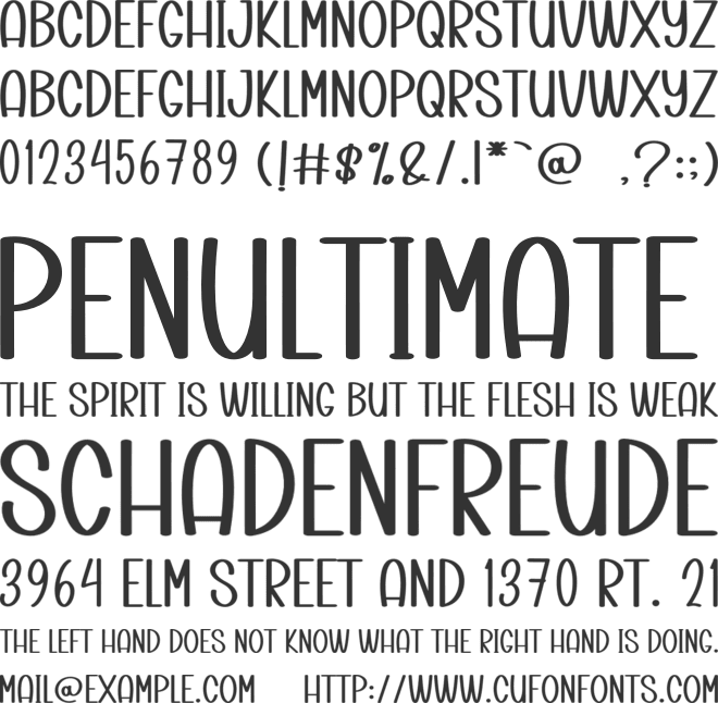 School Promise font preview