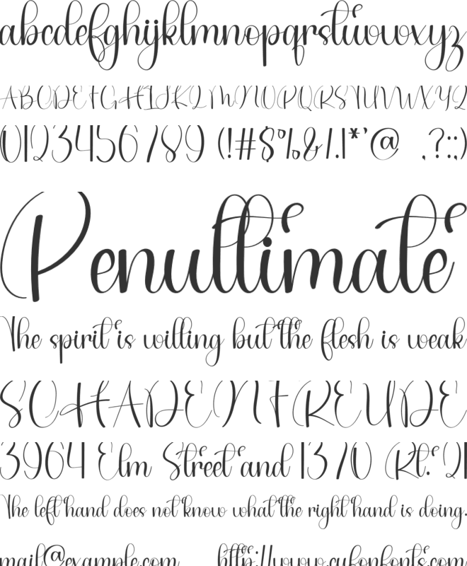 Outside Graduation font preview