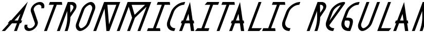 AstronmicaItalic Regular font