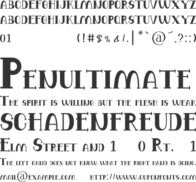 Balutteli Serif font preview