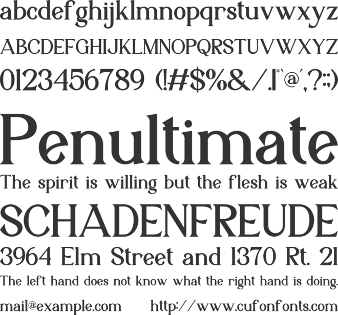 Bilova font preview