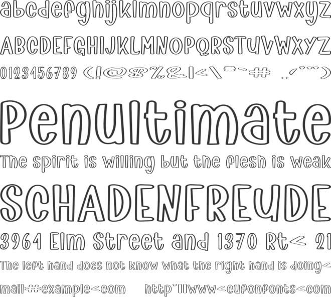 Cartoon Halloween font preview