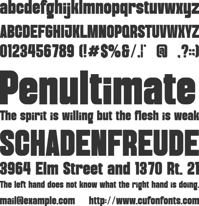 AA1 font preview