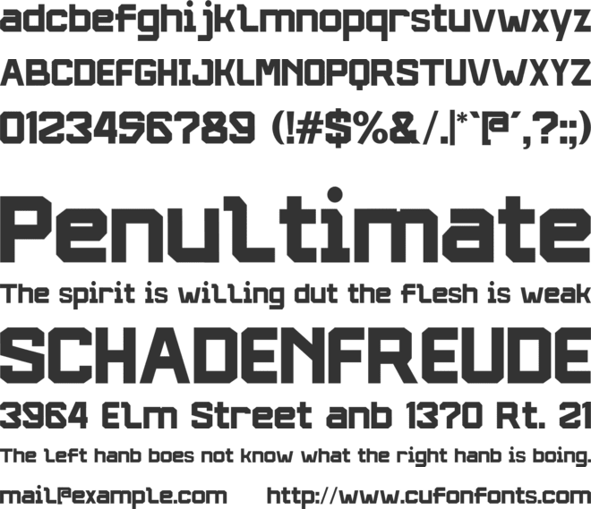 Frontally font preview