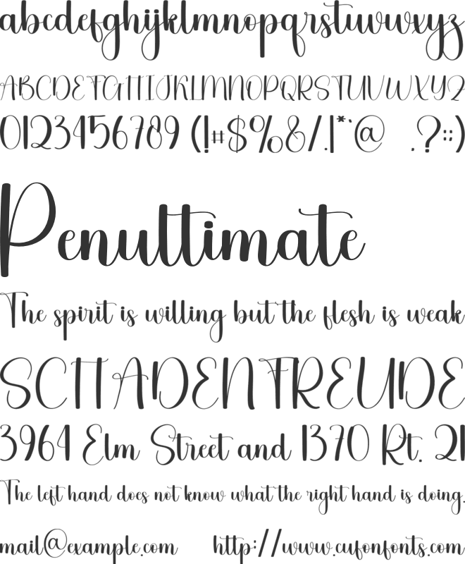 Handmade Creation font preview