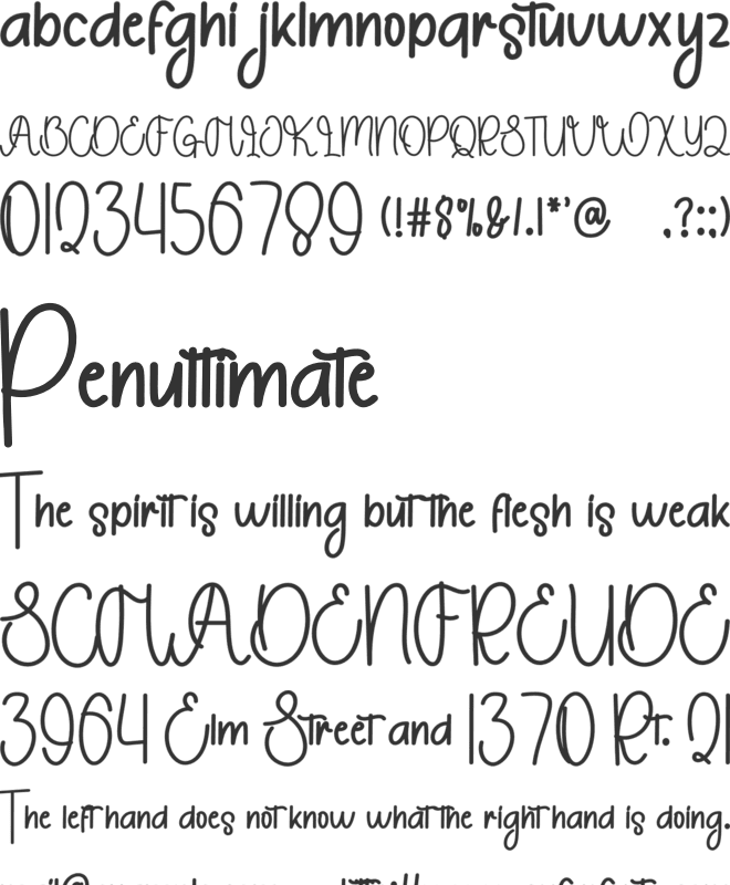 Teacher Cooking font preview