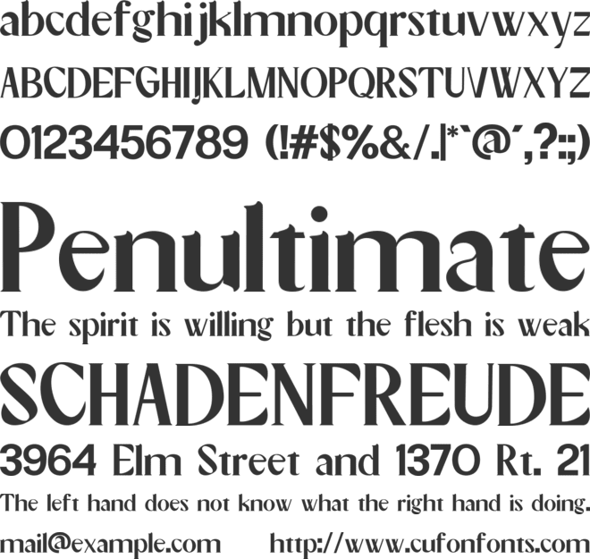 Zyvara font preview