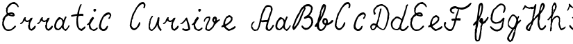 Erratic Cursive font download