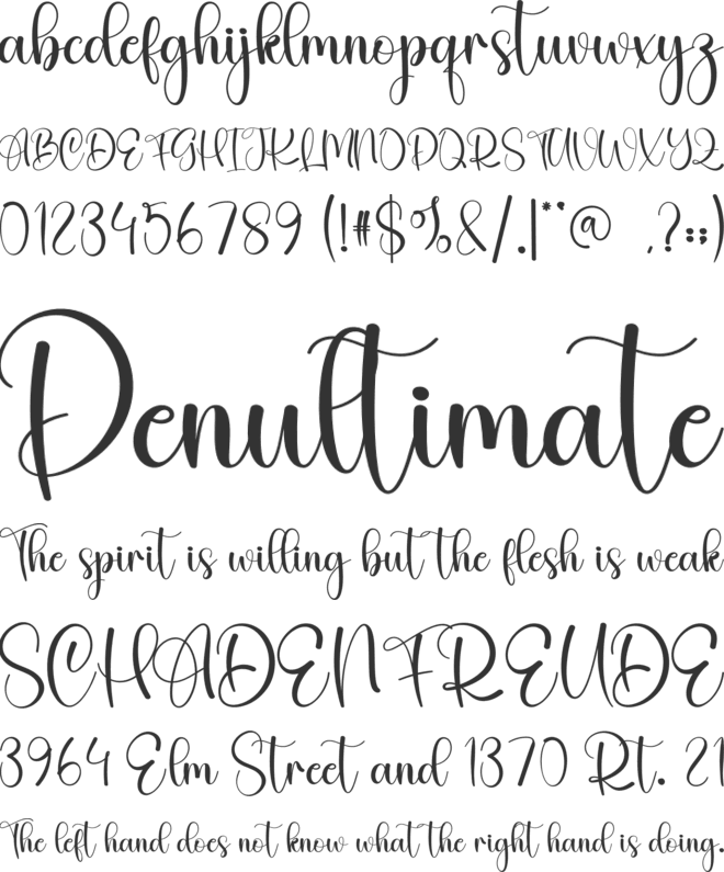 College font preview