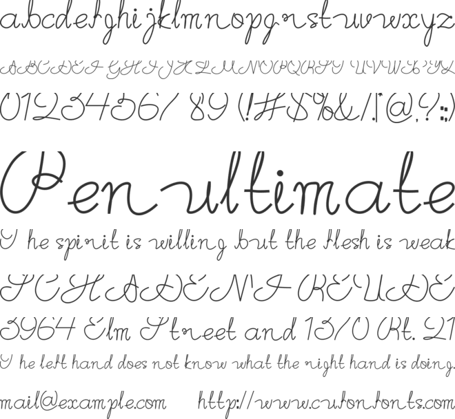 Attune font preview