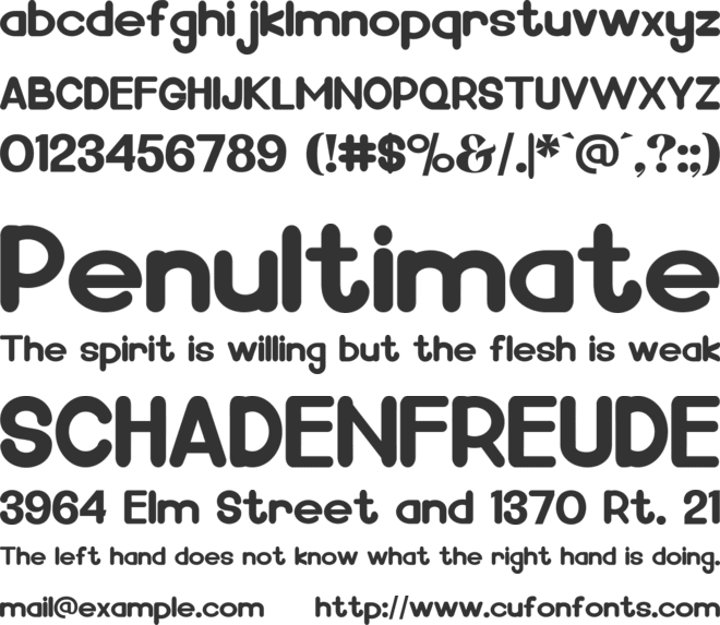 Spiking font preview