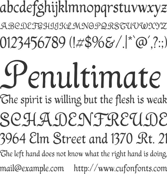 Mythgrove font preview