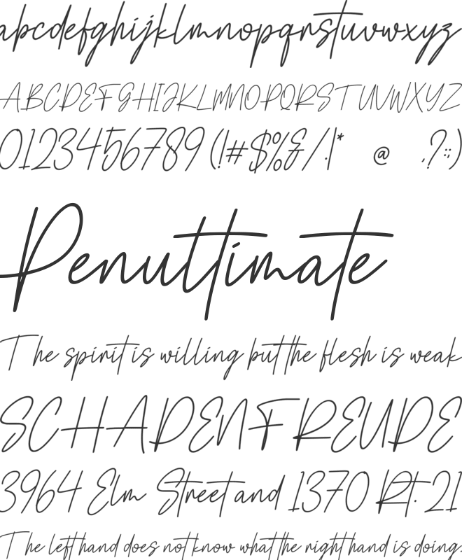 Semestha font preview