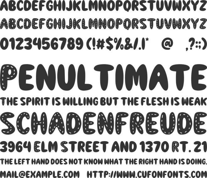 Bubble Coming font preview