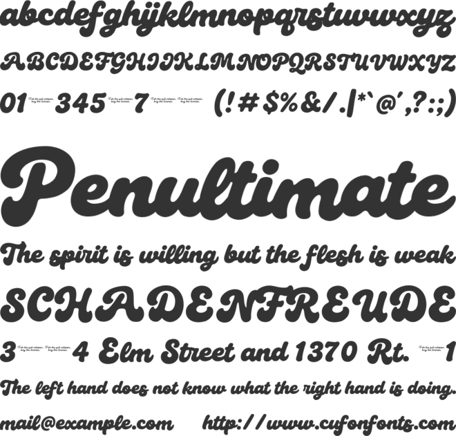 Nebyla font preview