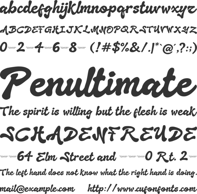 Megiula font preview