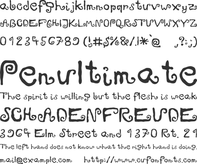 Zawijasy font preview