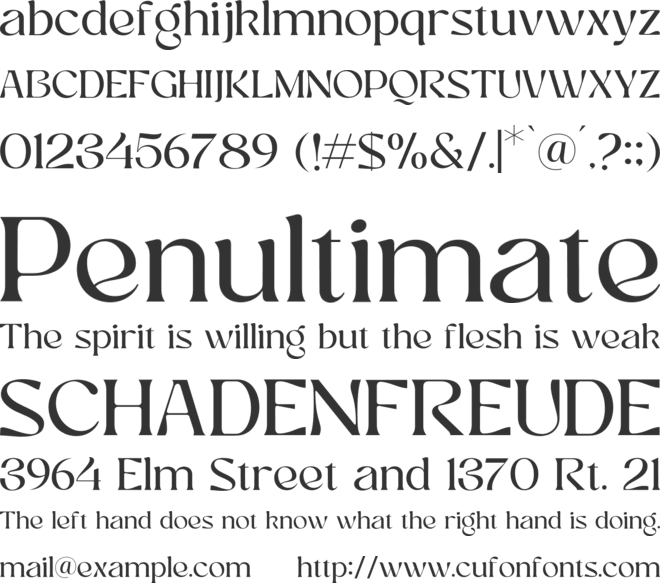 Melfira font preview
